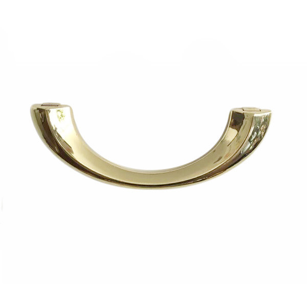 Half moon semicircular casket handle in antique bronze with radial ribs