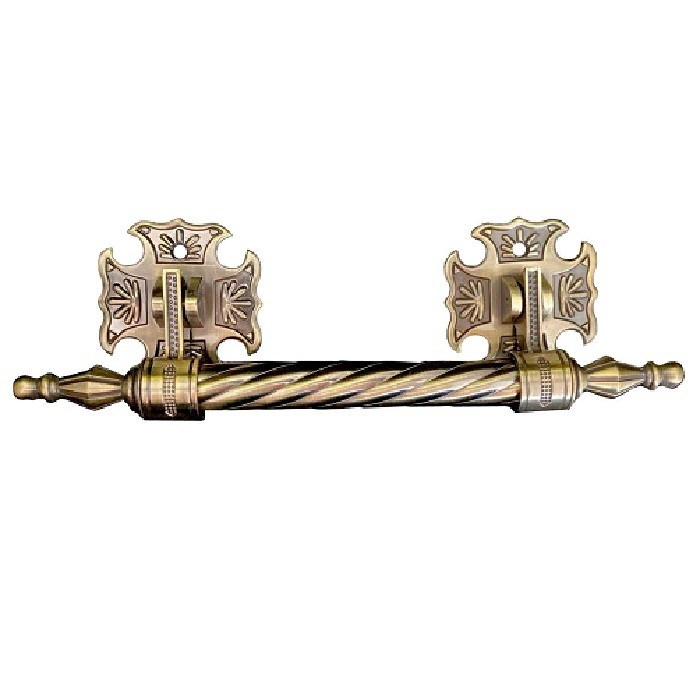 Zamak rocker coffin handle with pivoting arms that fold flat against the coffin lid
