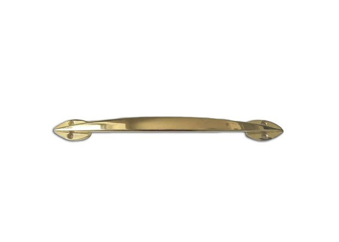 Solid Zamak European coffin handle, 30 by 5 cm, with squared mounting rosettes